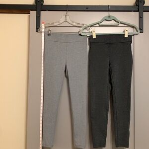 Set of 2 LOFT Stretch Pants- Gray Glitter XXS Petite and Gray Pleated and XSP